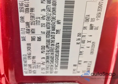 2014 Ford Escape Se from USA, damaged, VIN 1FMCU0GX0EUB75574